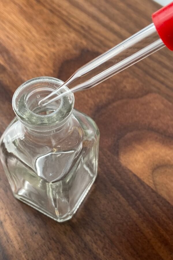 35Ml Square Glass Dropper Bottle Red Rubber Bulb, Pipet