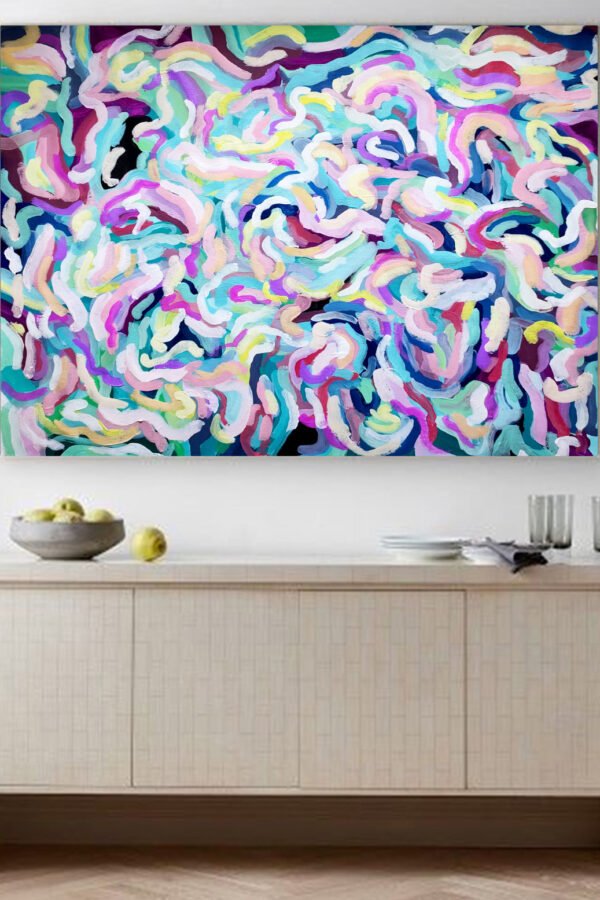 38"Original Colorful Abstract Painting By Jolina Anthony