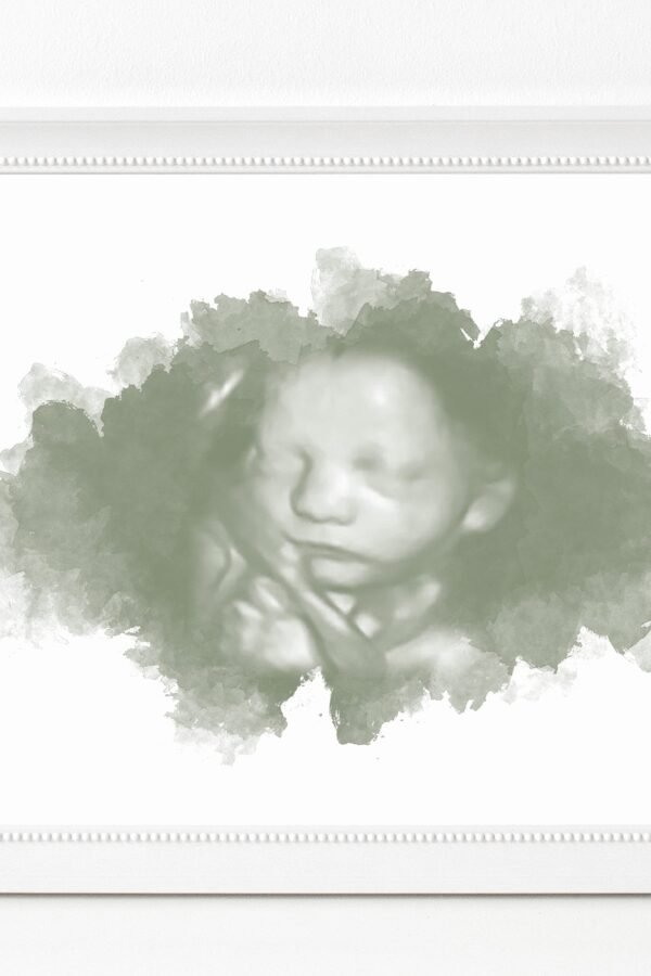 3D Ultrasound Watercolor Art Print, Baby Shower Gifts, Gender Reveal, Name Sonogram Custom Nursery Decor, Pregnancy Gift