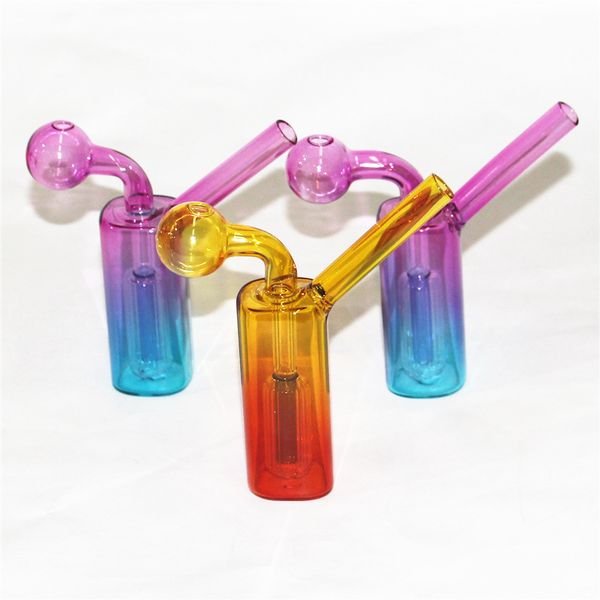 4.72 Inch Thick Pyrex Glass Pipe Oil Burner Bong Colorful Glass Tube Wax Burning smoking water pipes