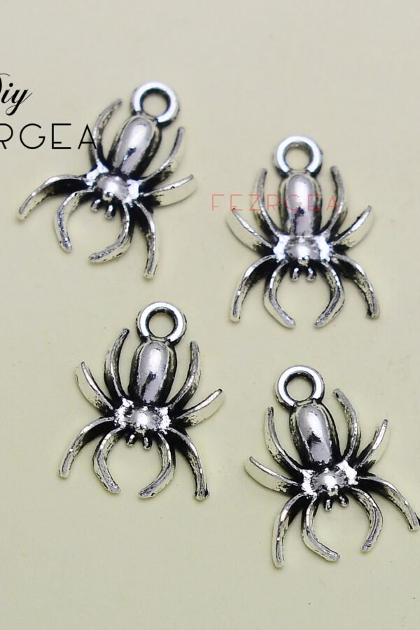 40Pcs14x17mm, Antique Silver Spider Charms.halloween Charm Spider Pendants