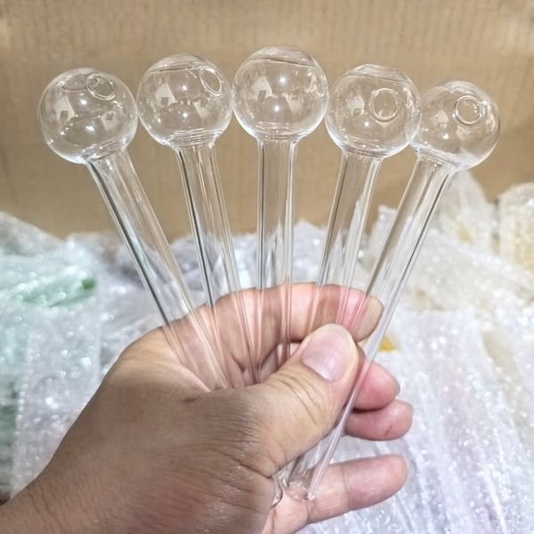 4inch 6inch Clear Pyrex Glass Oil Burner Pipe glass tube smoking pipes tobcco herb glass oil nails Water Hand Pipes Smoking Accessories