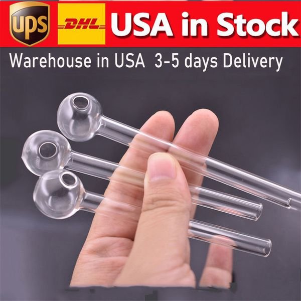 4inch Thick Pyrex Glass Oil Burner Pipe Thick Glass Tube Smoking Pipes Tobcco Herb Glass Oil Nails Water Hand Pipes Smoking Accessories