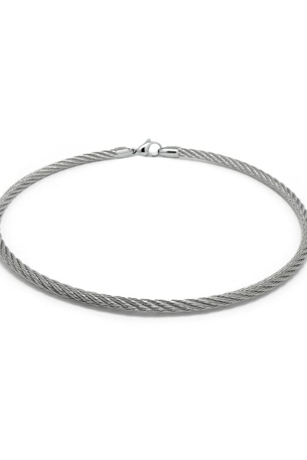 4mm Cable Rope Necklace With Lobster Clasp in Stainless Steel By Taormina Jewelry