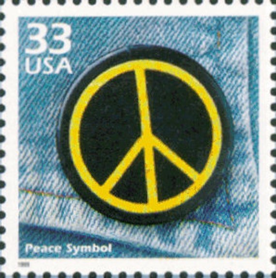 4x Peace Sign Pop Culture 1960's 33C Unused Postage Stamps. Free Shipping #1 Source Best Prices On Vintage Stamps