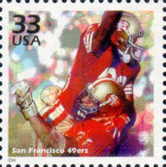 4x San Francisco 49Ers Football Celebrate The Century 1980's 33C Unused Postage Stamp. Free Shipping #1 Source Best Prices On Vintage Stamps