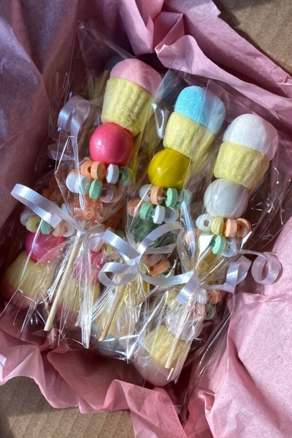 5 Mini Cupcake Candy Kabobs |Handcrafted in Maine| Birthday Party, Wedding, Bridal/Baby Shower, Pastel Sweets, Party Favors, Popular