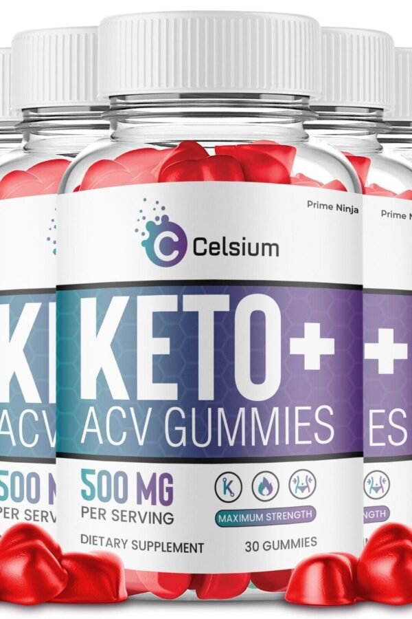 5 Pack Celsium Keto ACV Gummies Max Strength with Apple Cider Vinegar