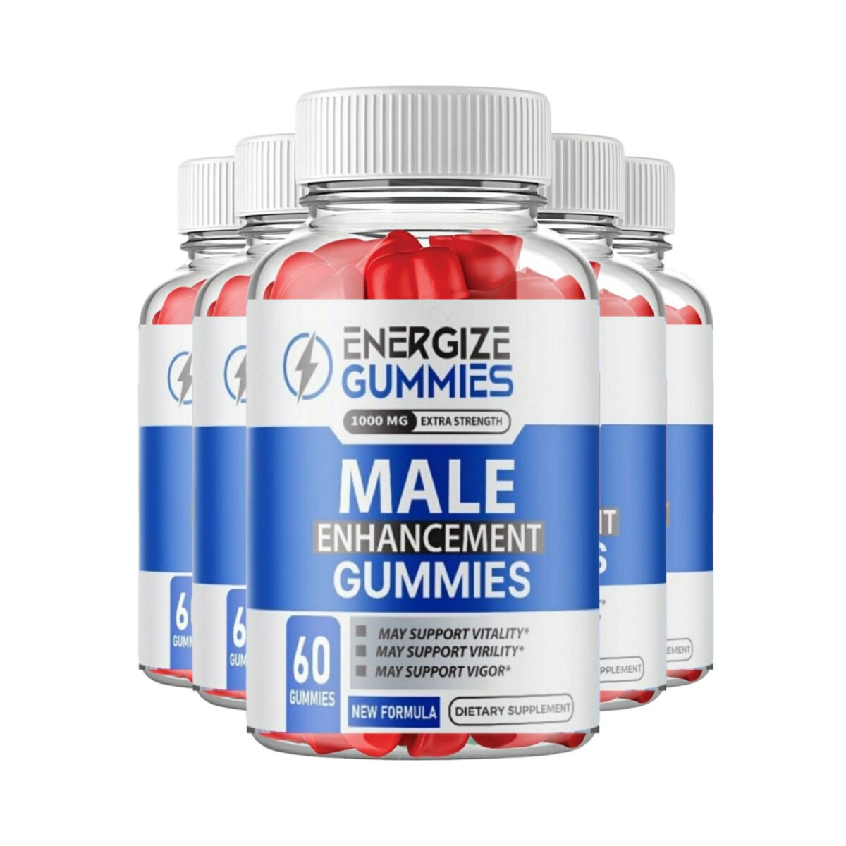 5 Pack Energize Male Gummies - Natural Enhancement Support For Men - 300 Gummies