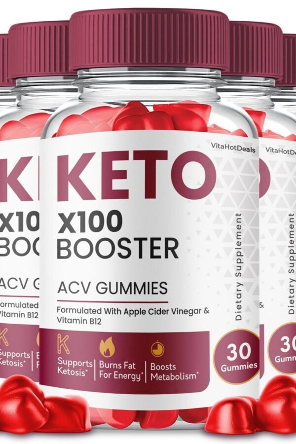 5 Pack Keto X100 Booster ACV Gummies with Apple Cider Vinegar Max Strength