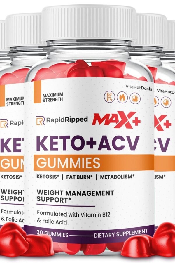 5 Pack Rapid Ripped Max + Keto ACV Gummies Maximum Potency ACV Gummy
