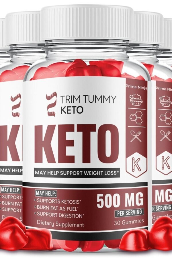 5 Pack Trim Tummy Keto 500mg ACV Gummies Max Strength Official