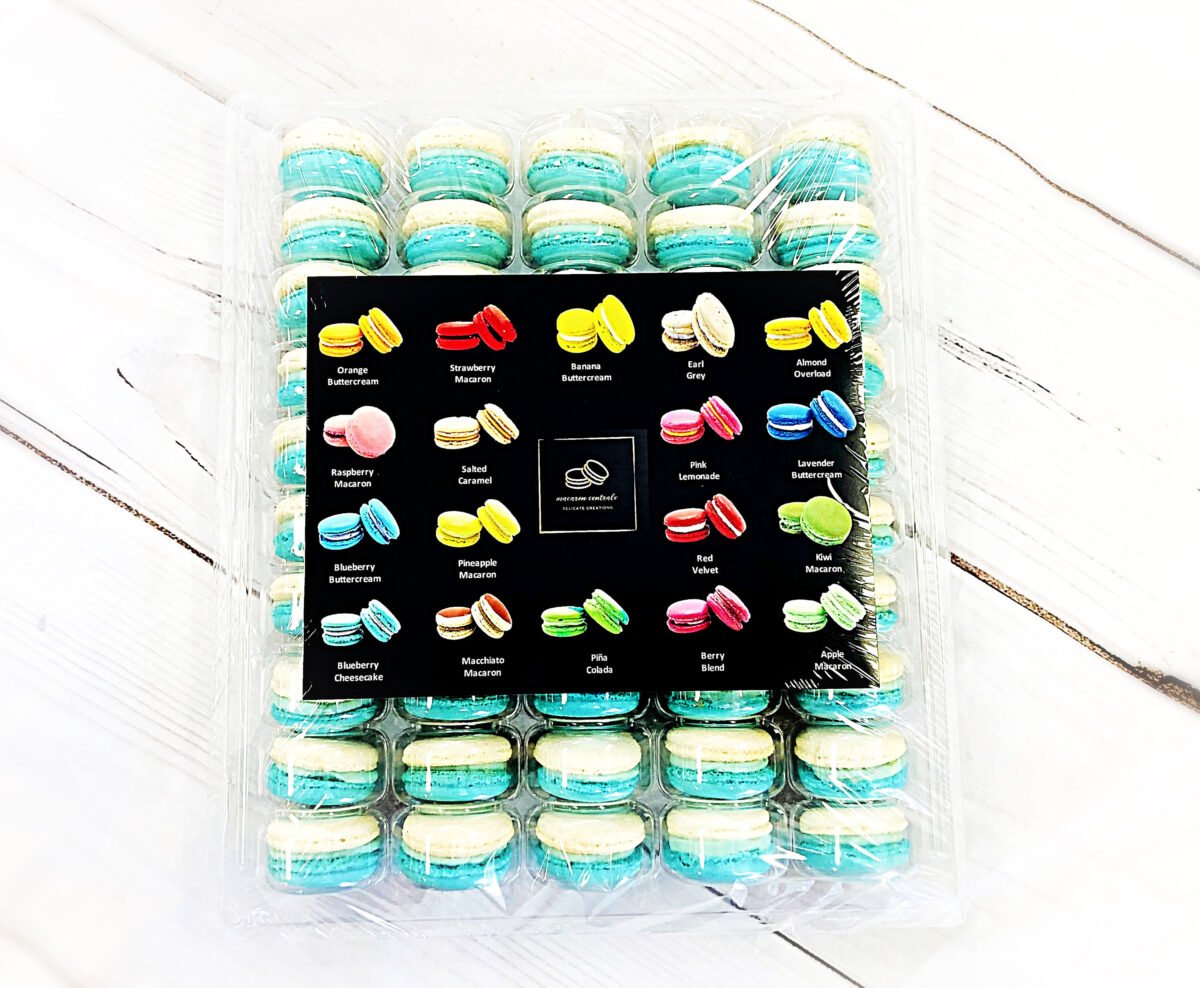 50 Pack Blueberry White Chocolate Ganache French Macaron Value