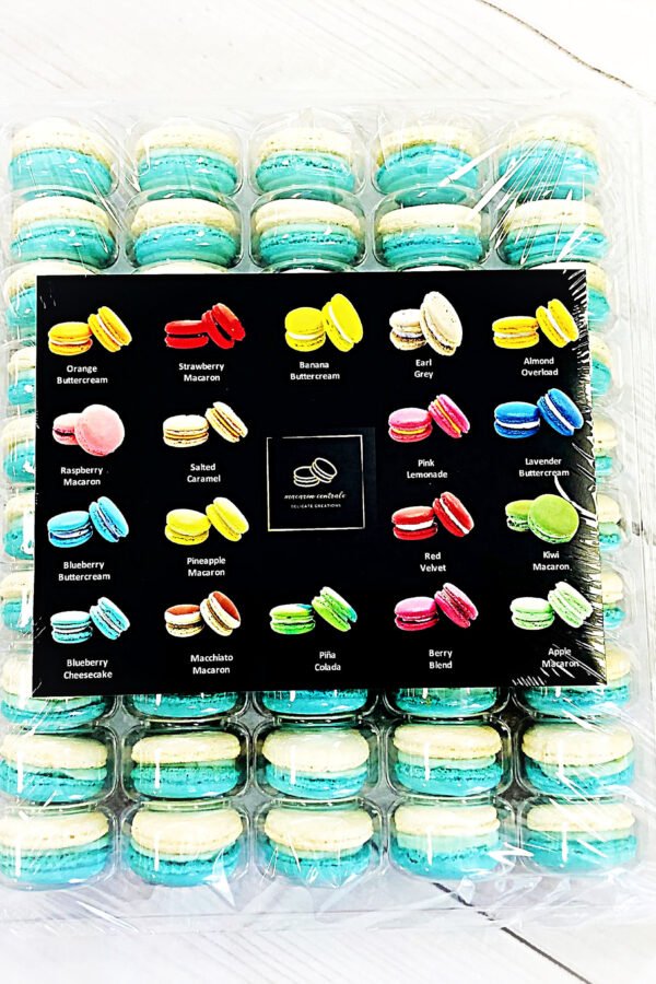 50 Pack Blueberry White Chocolate Ganache French Macaron Value