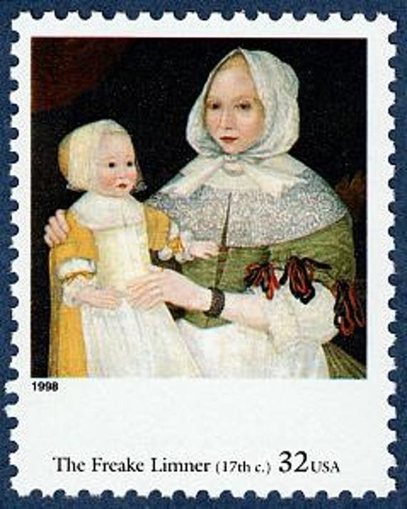 5x Freake Limner Baby Mary Famous Painting Shower 1998 32C Unused Postage Stamp Free Shipping #1 Source Best Prices On Vintage Stamps