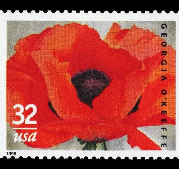 5x Georgia O'keeffe Poppy Flower Female Artist 1996 32C Red Unused Postage Stamp Free Shipping #1 Source Best Prices On Vintage Stamps