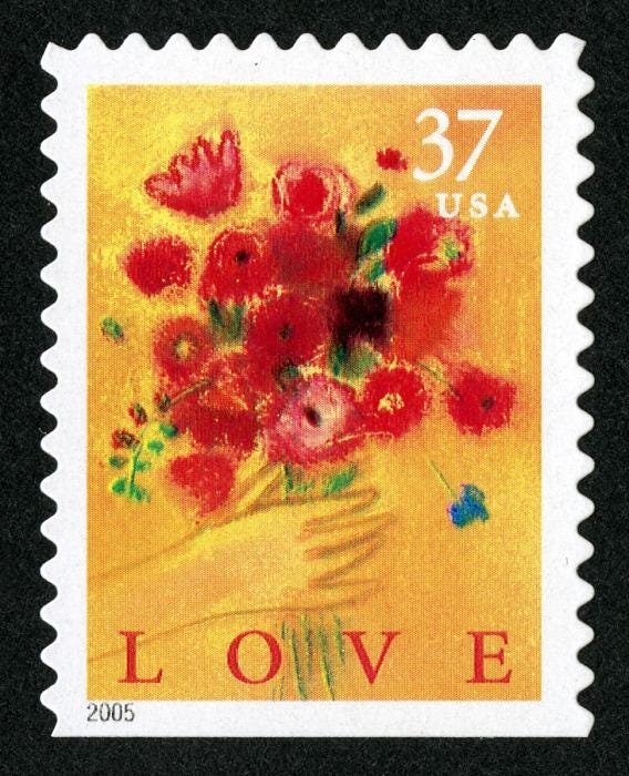 5x Love Bouquet 2005 37C Orange Unused Postage Stamp Free Shipping Great For Wedding Invitations #1 Source Best Prices On Vintage Stamps