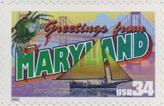 5x Maryland Baltimore 2002 34C Unused Postage Stamp. Greetings From America Series Free Shipping #1 Source. Best Prices On Vintage Stamps