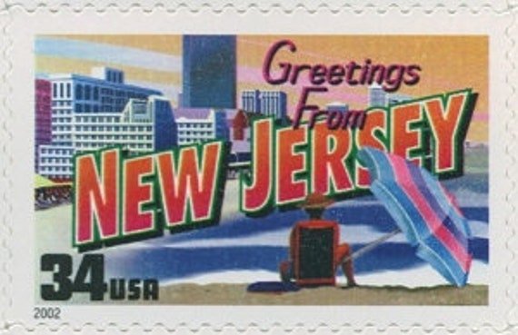 5x New Jersey 2002 34C Unused Vintage Postage Stamp. Greetings From America Series Free Shipping #1 Source.best Prices On Stamps