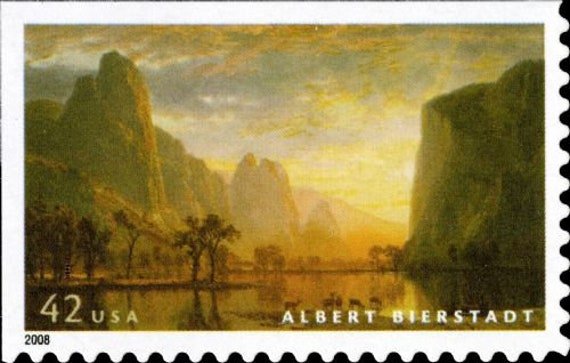 5x Yosemite California Albert Bierstadt Painting Artist 42C Unused Postage Stamp. Free Shipping #1 Source Best Prices On Vintage Stamps