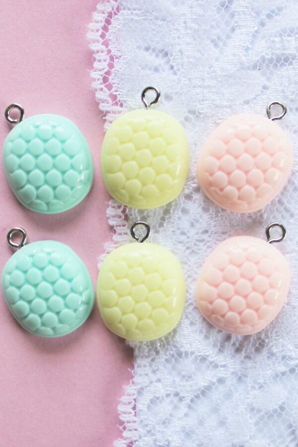 6 Pcs Assorted Cute Square Gummy Candy Cabochons With Eye-Screw Charms - 24x22mm