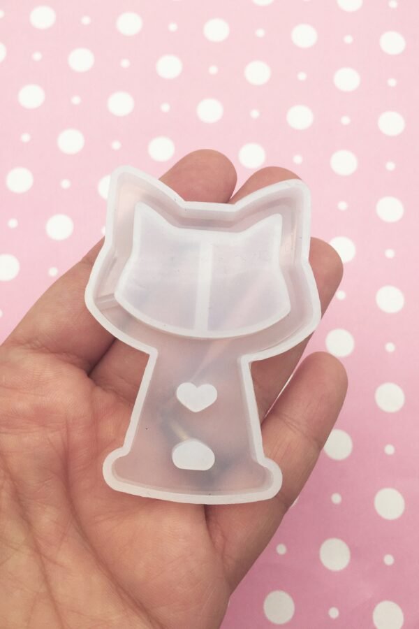 65x48mm Kawaii Kitty Cat Gumball Machine Shaker Waterfall Mold For Cabochons, 1 Part Silicone Uv Mould Q120A
