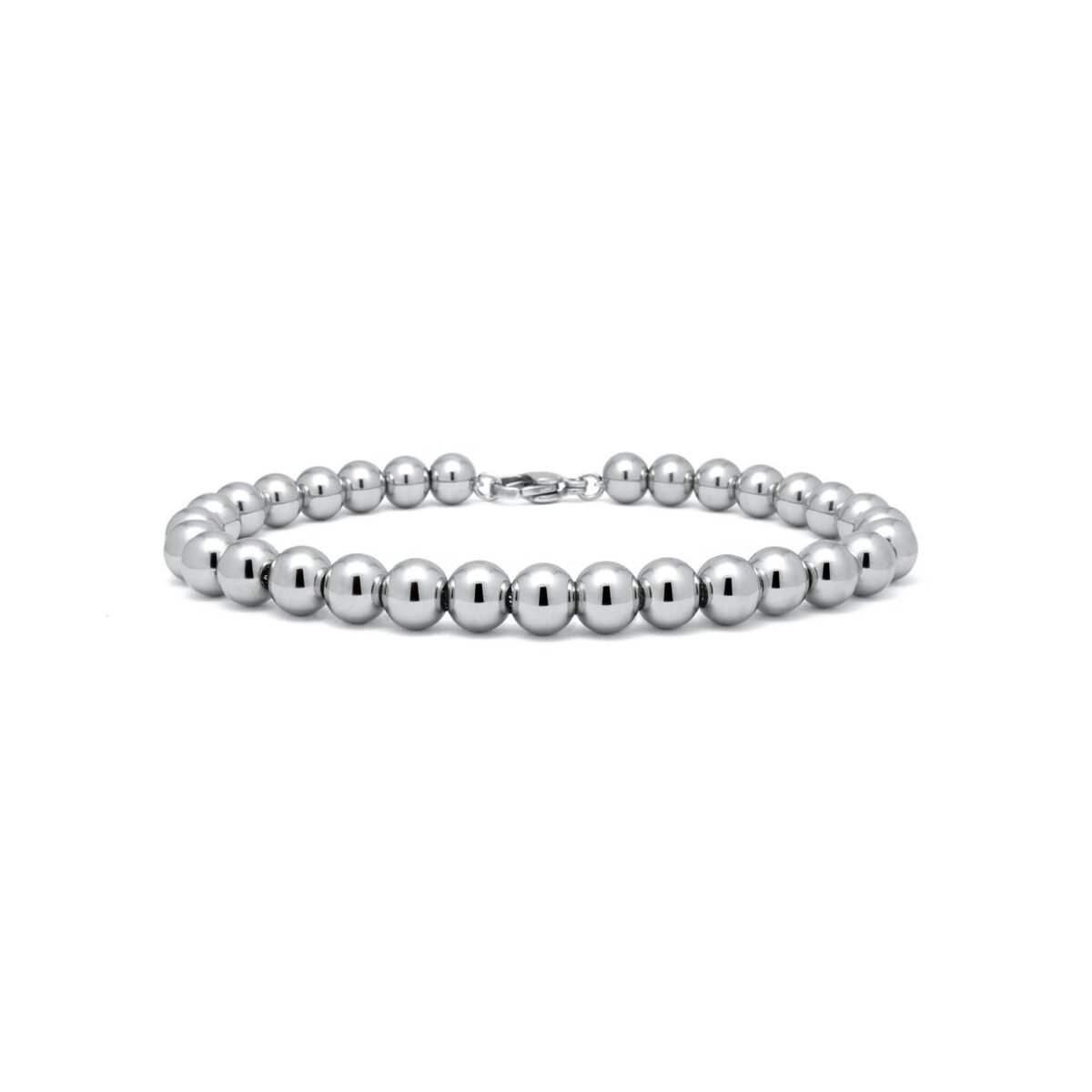 6mm Beaded Bracelet in Stainless Steel By Taormina Jewelry