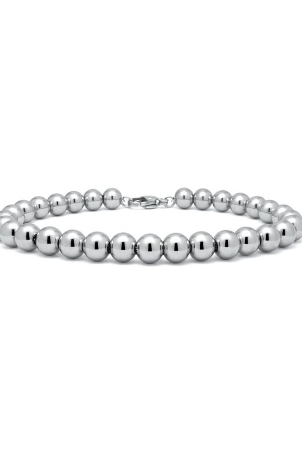 6mm Beaded Bracelet in Stainless Steel By Taormina Jewelry