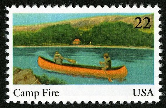 6x Camp Fire Canoe Youth Program 1985 22C Unused Postage Stamp Free Shipping #1 Source Best Prices On Vintage Postage Stamps