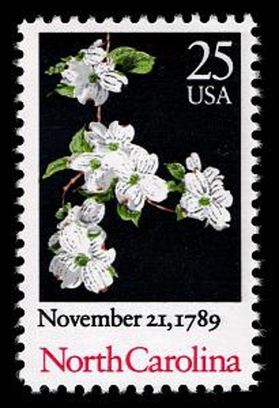 6x North Carolina Flower Dogwood Raleigh Charlotte 1989 25C Unused Postage Stamps Free Shipping #1 Source Best Prices On Vintage Stamps