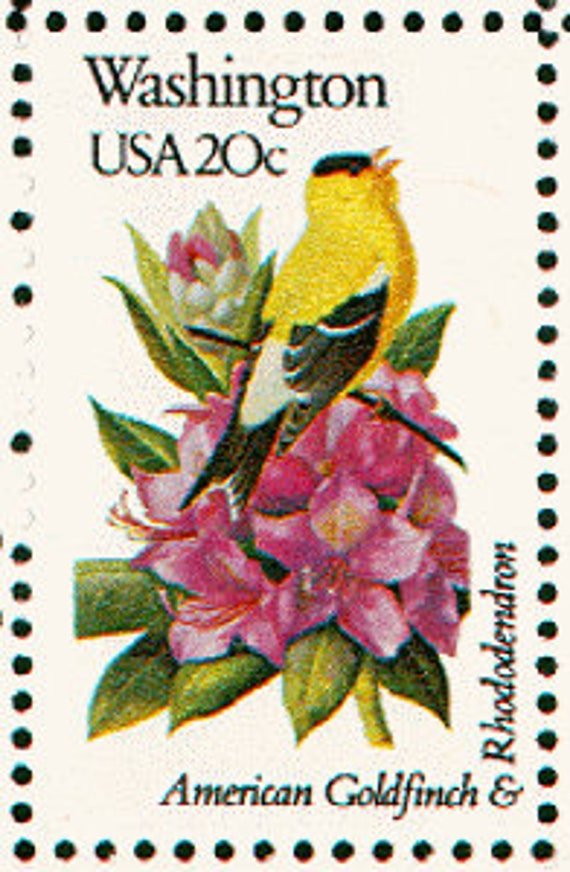 6x Washington State Bird & Flower Flora Fauna 1982 20C Unused Postage Stamp. Free Shipping #1 Source Best Prices On Vintage Stamps