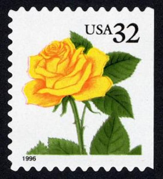 6x Yellow Roses Flowers Botanical Flora 1996 32C Unused Postage Stamp Weddings Free Shipping #1 Source Best Prices On Vintage Stamps
