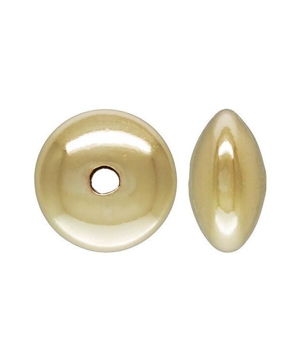 7.3x3.6mm Saucer Bead .060-.065 Hole, 14K Gold Filled. Made in Usa. #4020136
