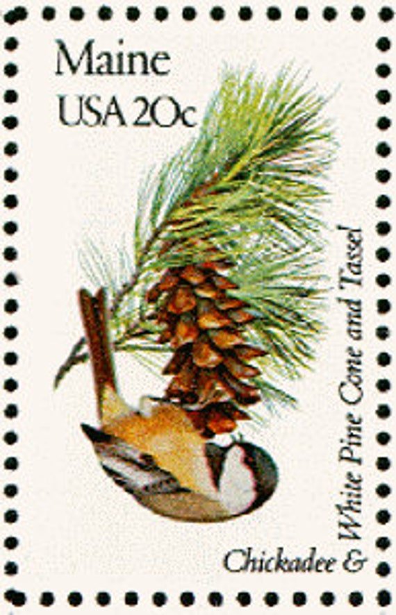 7x Maine State Bird & Flower Flora Fauna 1982 20C Unused Vintage Postage Stamp. Free Shipping #1 Source.best Prices On Stamps
