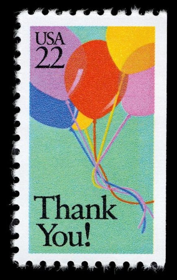 7x Thank You Greetings 1987 22C Green Postage Stamp Free Shipping #1 Source Best Prices On Vintage Stamps