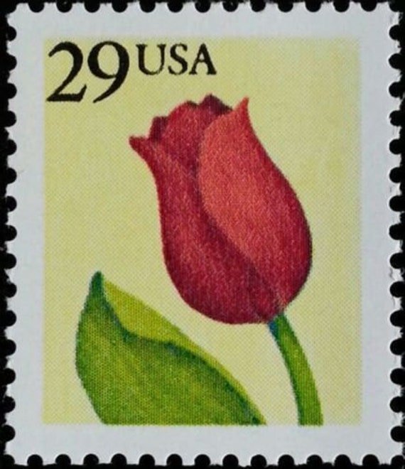 7x Tulip Lily Flower Botanical 1991 29C Yellow Red Unused Vintage Postage Stamp. Free Shipping #1 Source Best Prices On Stamps