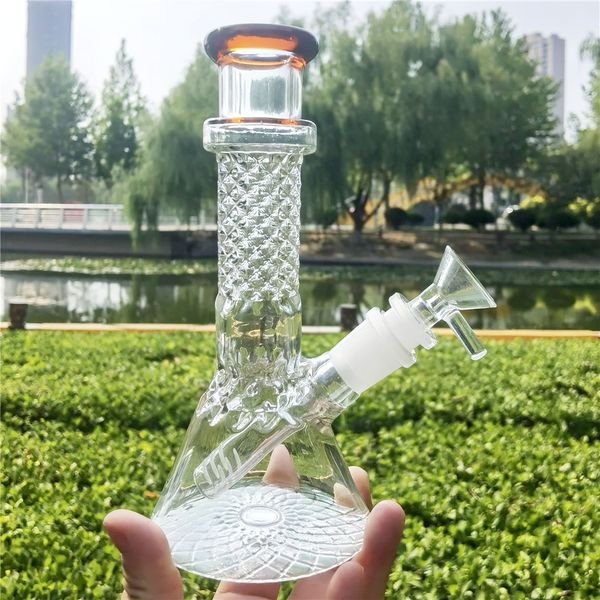 8 Inch Glass Bong Deluxe Cystal Crave Tobacco Water Pipe Smoking Beaker BongsDab Oil Rigs Heady Glass Bowl Downstem Wholesale