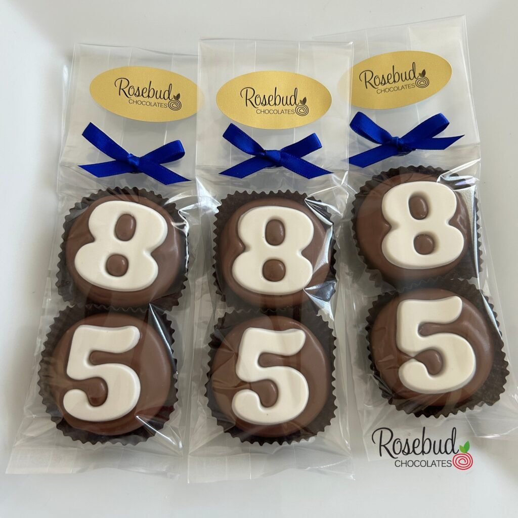 8 Sets #85 Chocolate Covered Oreo Cookie Candy Party Favors Numbers 85Th Birthday Decorations