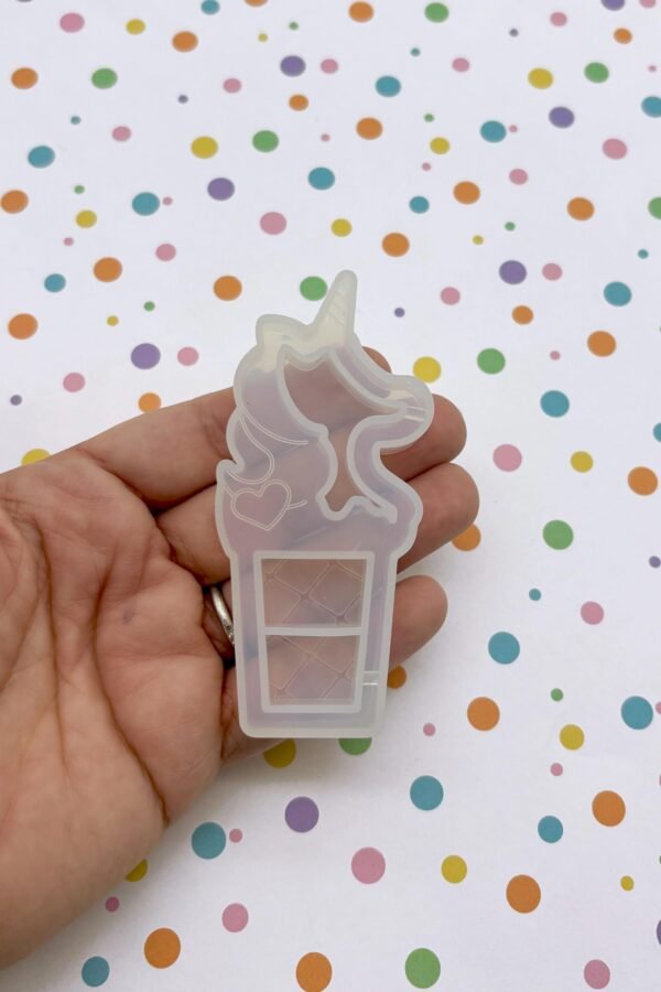 88x40mm Cute Kawaii Unicorn Frappuccino Shaker Mold For Cabochons, 1 Part Silicone Uv Mould, Q122A