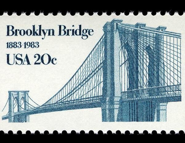 8x Brooklyn Bridge New York City Manhattan 1983 20C Blue Unused Postage Stamp Free Shipping #1 Source Best Prices On Vintage Stamps
