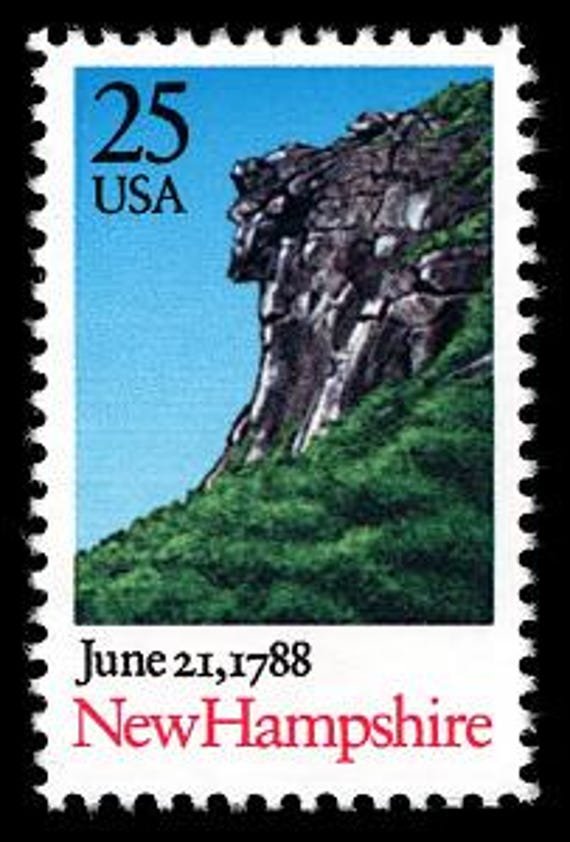 8x New Hampshire Concord Manchester 1988 25C Blue Green Unused Postage Stamp. Free Shipping #1 Source Best Prices On Vintage Stamps