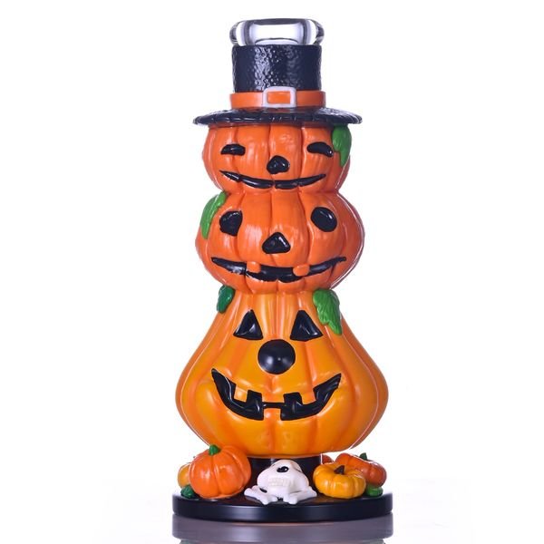 9.4in,Hand Drawn Colorful Pumpkin & Skull Glass Beaker Bong,Cute Halloween Pumpkin,Borosilicate Glass Water Pipe With 14mm Bowl,Glass Hookah,Smoking Accessaries