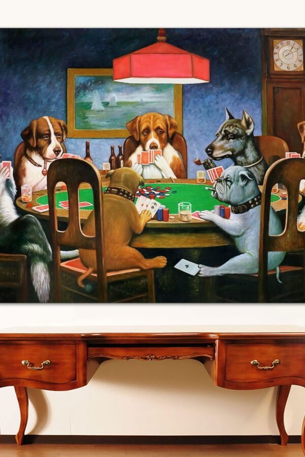 A Friend in Need By C.m. Coolidge Poker Game, Dogs Poker Painting, Playing Poker, Famous Dog Canvas Ready To Hang