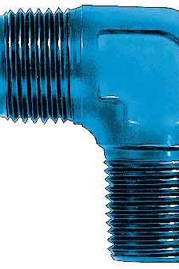 AEROQUIP FCM2017 Blue Anodized Aluminum -12AN Male To 1/2 INCH 90-Degree Pipe Adapter