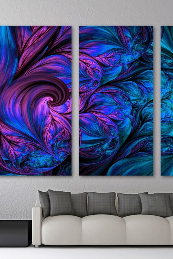 Abstract Kaleidoscope Art, Fractal Wall Art Canvas Print. Print - Giclee Art For Home Decor, Wall Interior Design