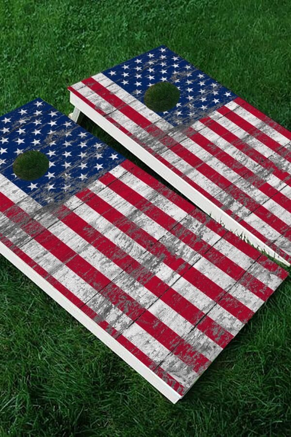 American Flag Cornhole, Vinyl Cover, Cornhole Board Decal Wraps, Mural, 2 Decals For Your Boards Nd201