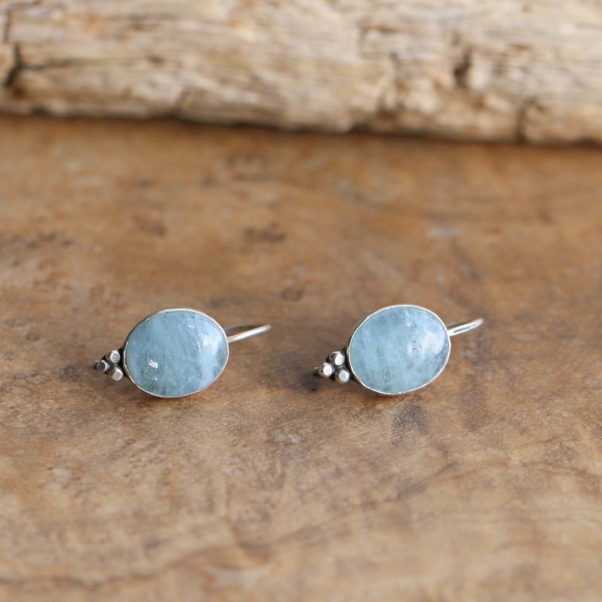 Aquamarine Piper Earrings - Boho Jewelry March Birthstone Silversmith