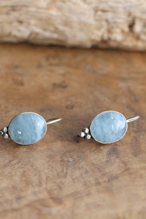 Aquamarine Piper Earrings - Boho Jewelry March Birthstone Silversmith