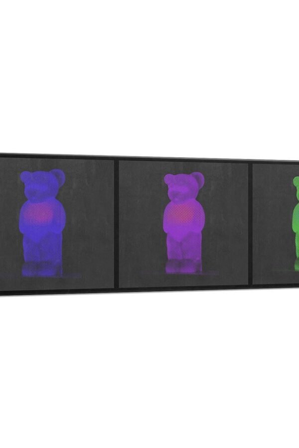 Artcanvas Modern Blue Violet & Green Neon Gummy Bears Canvas Art Print